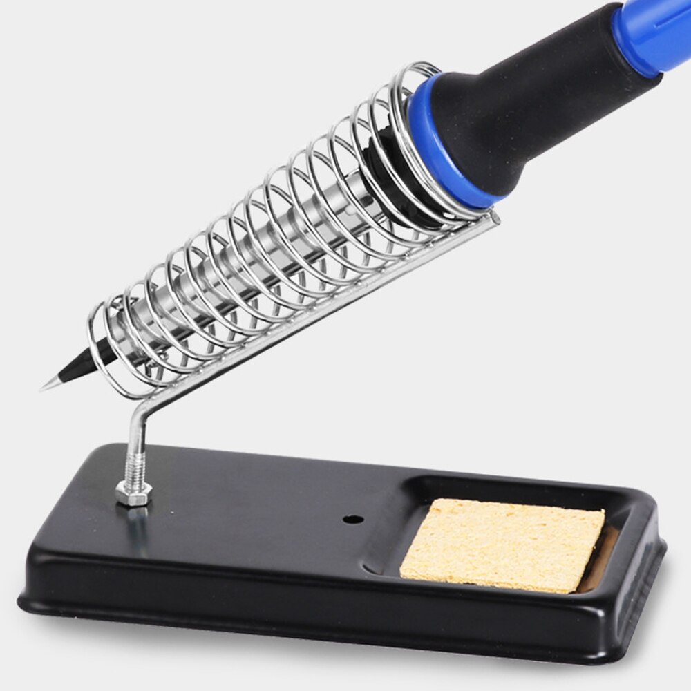 Electric Soldering Iron Stand Holder with Welding Cleaning Sponge Cleaner Metal High Temperature Resistant Welding Accessories