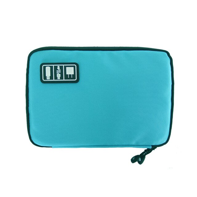 Tragbare Wasserdichte Reisetasche Kabel Organizer für Kopfhörer Kabel USB-Stöcke Lagerung Tasche Digitale Gerät Geräte Reise: Blau L