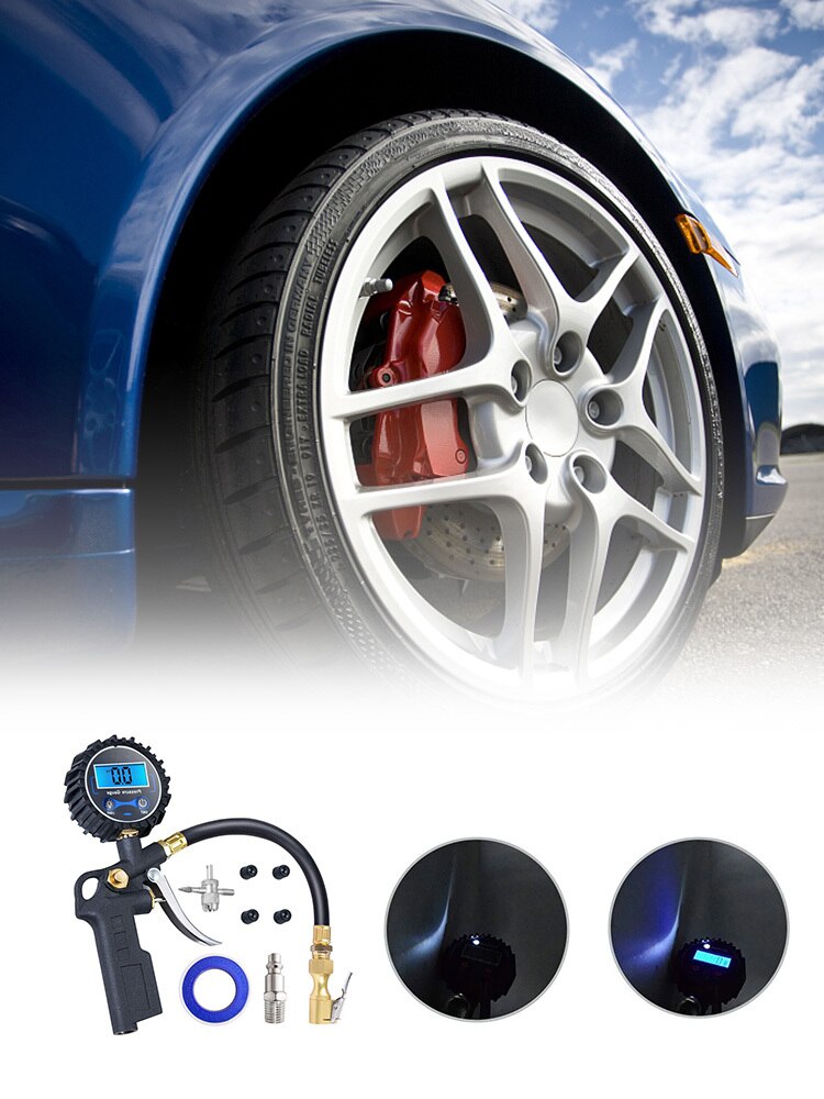 Bandendrukmeter van 0 tot 5 bar of 10 tot 75 PSI met duidelijk display