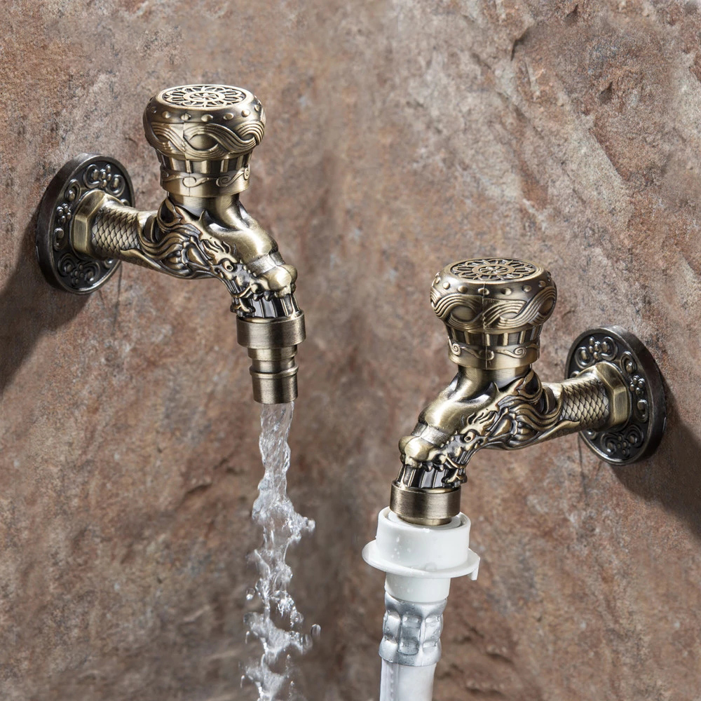 Antique Faucet Zinc Alloy Laundry Wall Mount Washing Machine Kitchen Faucet Garden Outdoor Nozzle for faucet Bathroom faucet