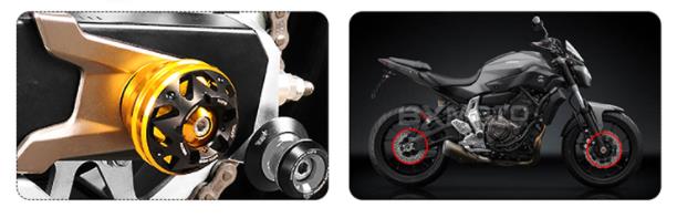 Für YAMAHA MT-07 FZ-07 MT07 MT 07 Motorrad Achse Gabel Rad Schutz Schieberegler gefallen Schutz