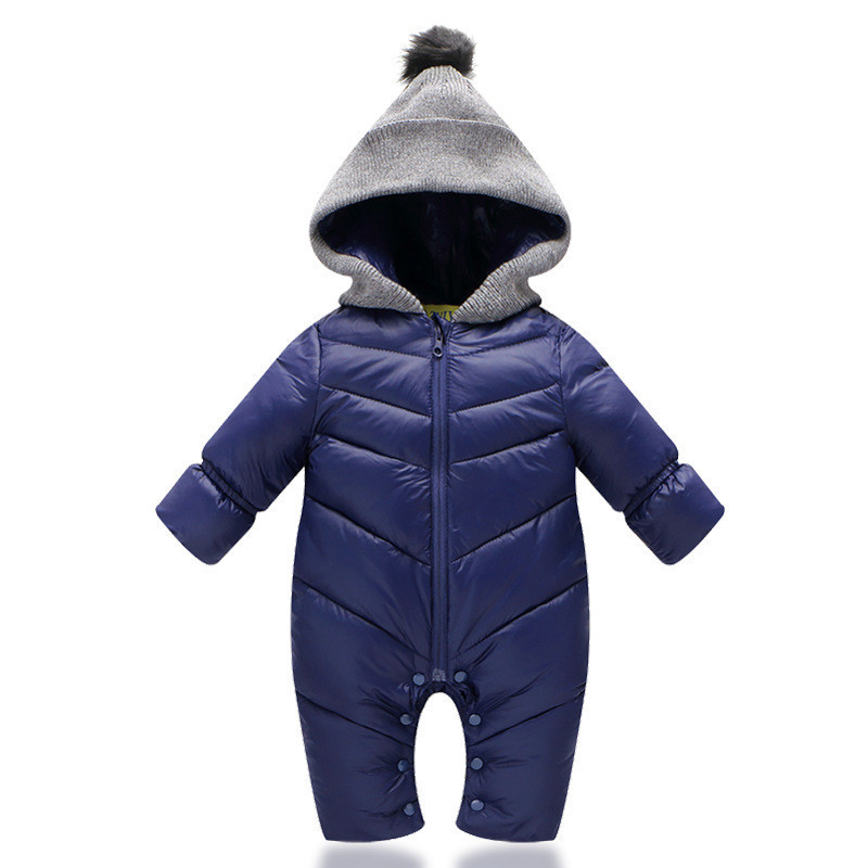 Nyfødt dun bomuld romper overalls efterår vinter toddler tykkere varm jumpsuit drenge piger jakker spædbarn overtøj frakke dwq 379