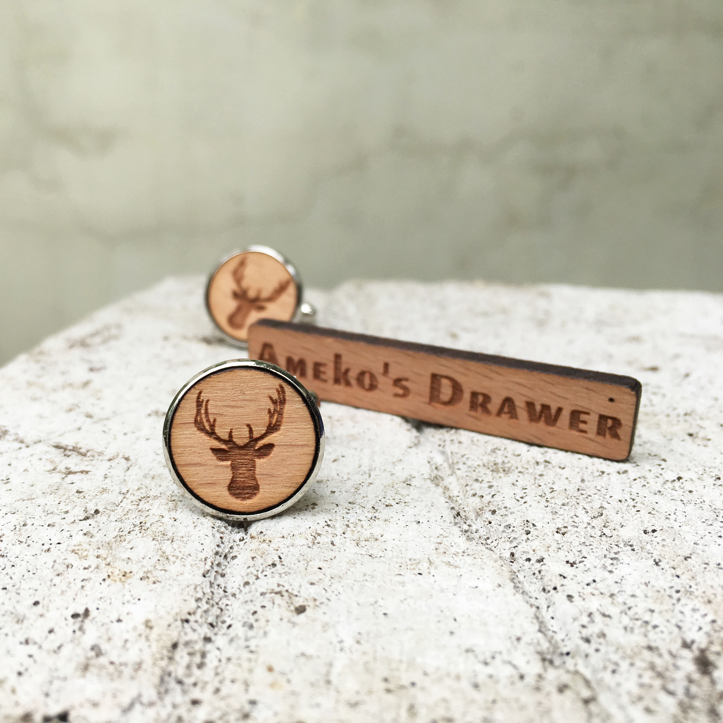Herten Houten Manchetknopen Animal Huwelijkscadeau Bruidsjonkers Herten Hoofd Hout Manchetknopen Herten Hoorn Sieraden X 1 Paar
