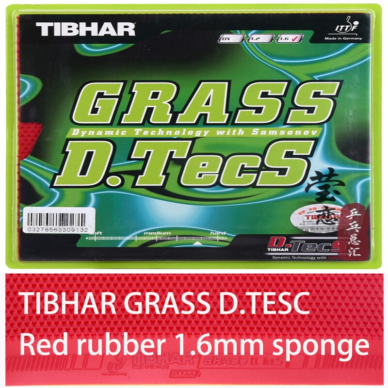 Tibhar GRASS D.TECS long pimples in table tennis rubber and rubber without sponge xo table tennis rackets racquet sport: red 1.6mm