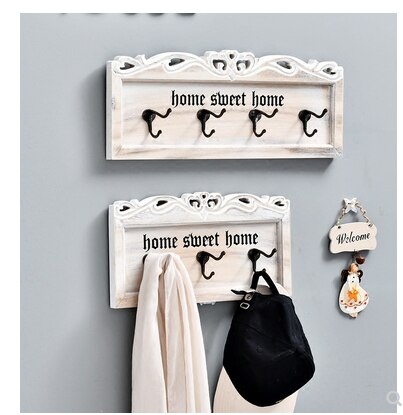 Hanging key holder door wall hanging wood products household practical hanger coat hook entrance