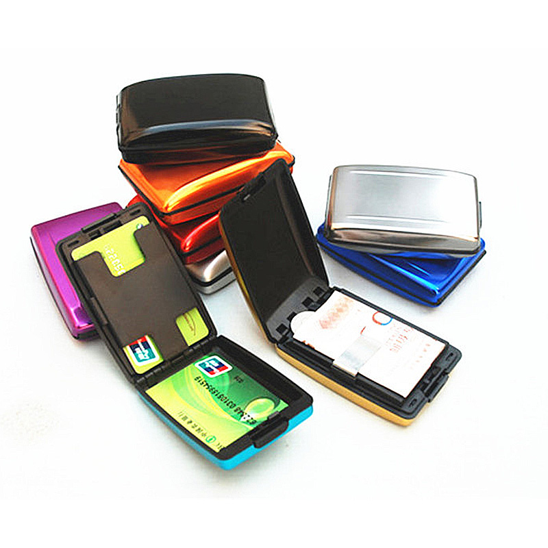 Bank Kaarthouder Blocking Hard Case Wallet Solid Credit Card Anti Scanning Bescherming Credit Kaarthouder Rfid Coin portemonnee