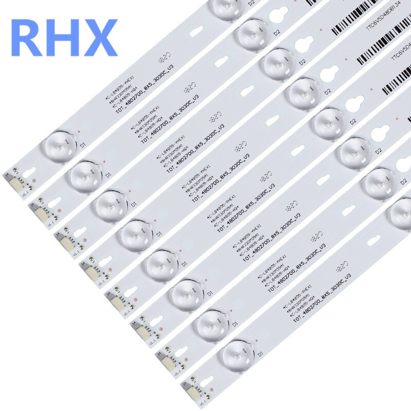 Led Backlight Strip Voor 4C-LB4805-HQ4 TOT-48D2700-8X5-3030C-V3 4C-LB4805-YHEX1 4C-LB4805-YHEX2 48HR330M05A1 V2 6V 48.5Cm