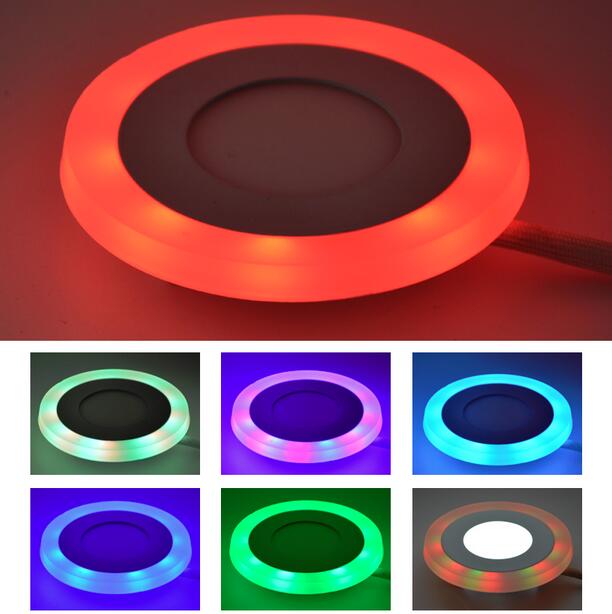 LED Downlight Round 6W - 24W 3 Model LED Lamp Double Color Panel Light RGB & white Ceiling Recessed with Remote Control