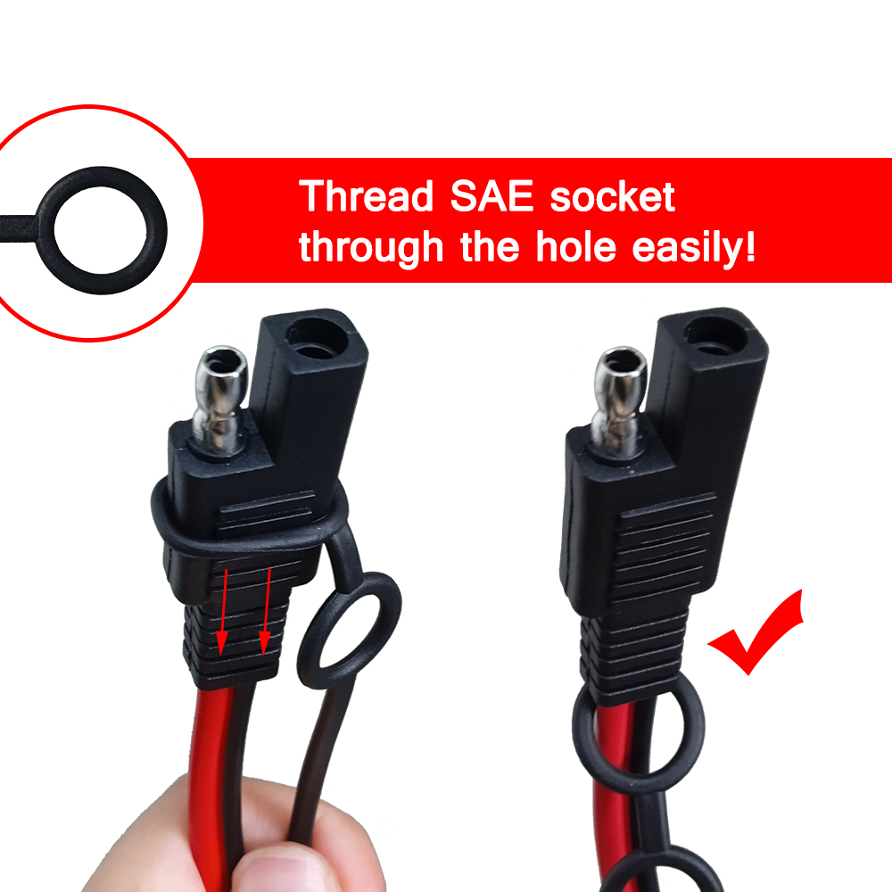 SAE Dust Cap(Upgrade) 2 Pin Plug Replacement Rubber Waterproof Cover Lid Top Protect SAE Solar Motor Connector Adapter