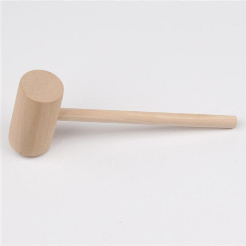 12 pcs Hitting Hammers Durable Round Solid Wood Mini Hammer Educational Toy Cake Mallet for Home