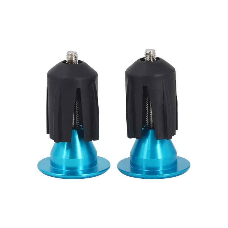 1pair Bicycle Grip Handlebar End Cap Aluminium Alloy Lock Mtb Cycling Handle Bar Grips End Plugs For Bike Handlebar Accessoies: blue