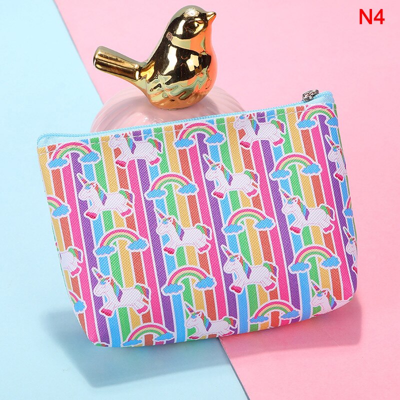 Monederos con cremallera para niños y niñas, Mini monedero para calderilla, Kawaii, Animal, unicornio, flamenco, 1 unidad: N4