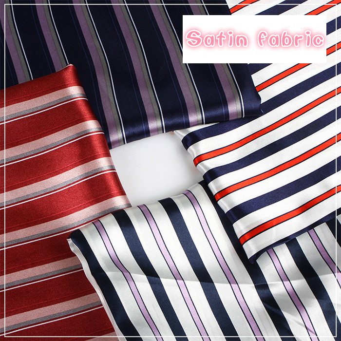 150cm satin stof tryk retro britisk stil stribet satin stof tøj taske foring stof tørklæder tørklæde gør-det-selv klud