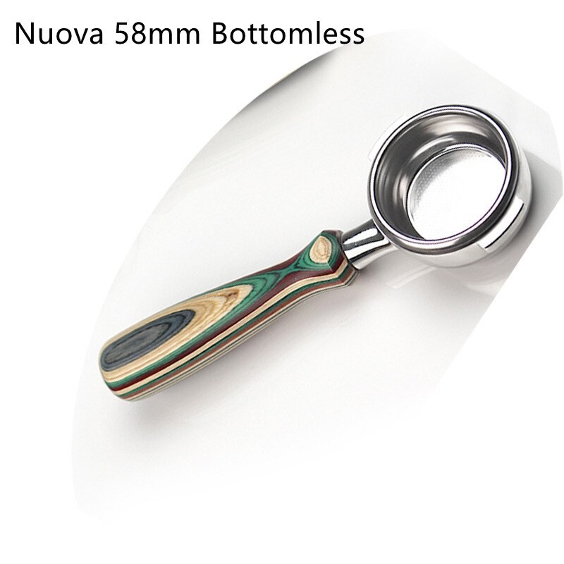 Nuova Coffee Machine Handle 58mm Solid Wood Bottomless Synthetic Handle Suitable for Delonghi/La Marzocco/E61 Universal: synthetic color wood