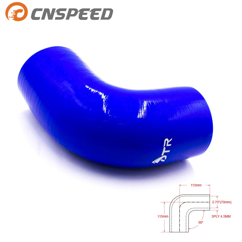 CNSPEED Blauw 2.75 "70mm 90 Graden Elleboog Siliconen Slang Turbo Intake 90 GRADEN SILICONEN SLANG YC101061-70BL