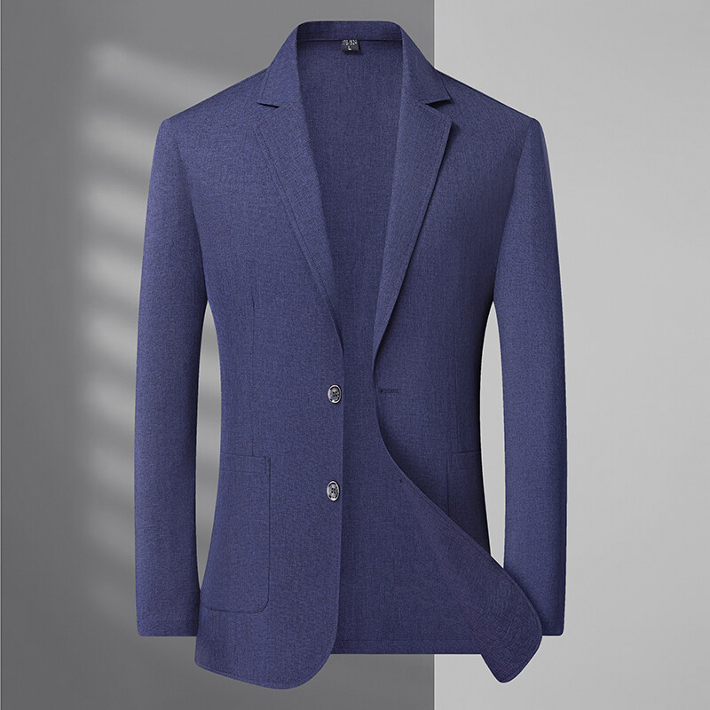 Un traje de protección solar para hombre moderno y con cuello de lino y dos botones, junto con una chaqueta protectora solar.: XL / Azul cielo