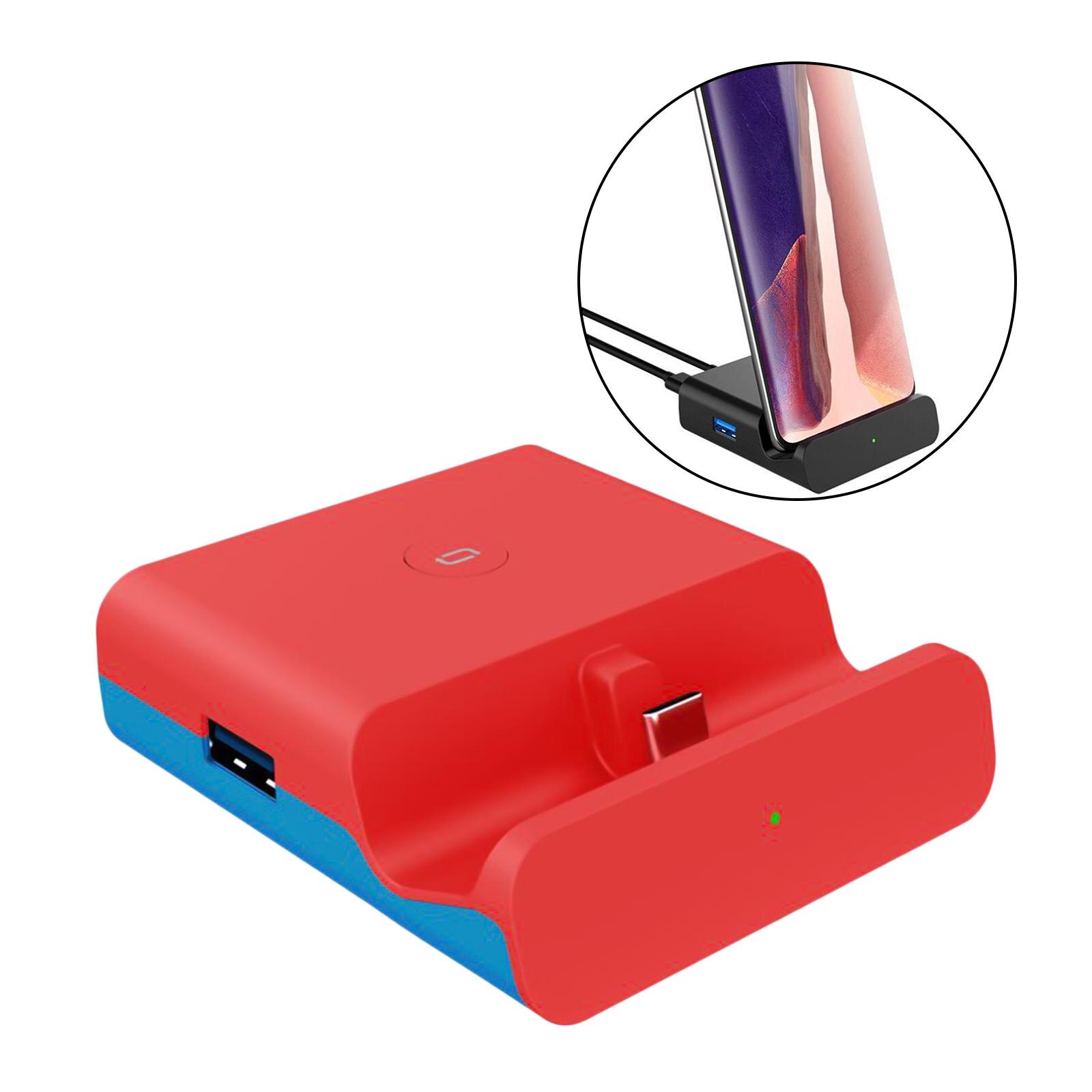 Portable TV Converter Dock For Nintendos Switch Console Video Converter USB Connect: Red