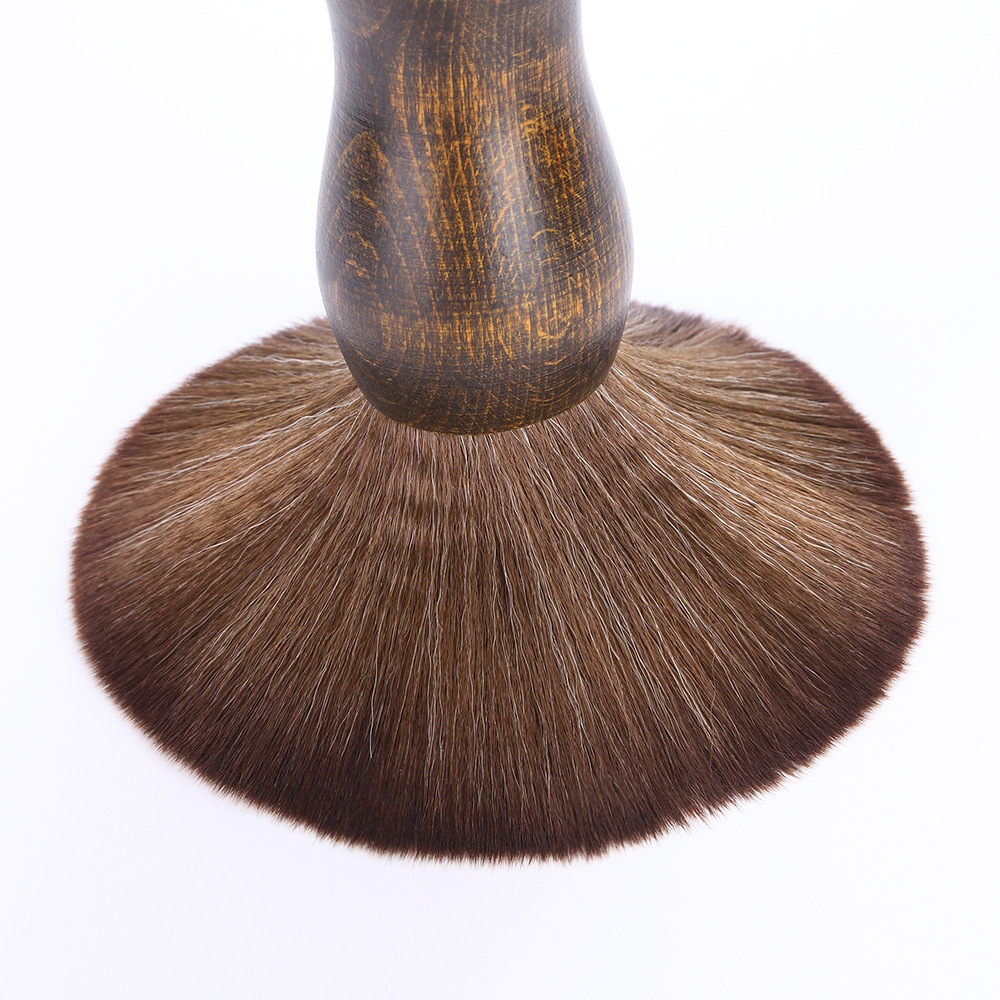 Barber Neck Duster Brush Wood Handle with Hook Hairdressing Cleaning Brush Natural Fiber Salon Hair Sweep Brushes