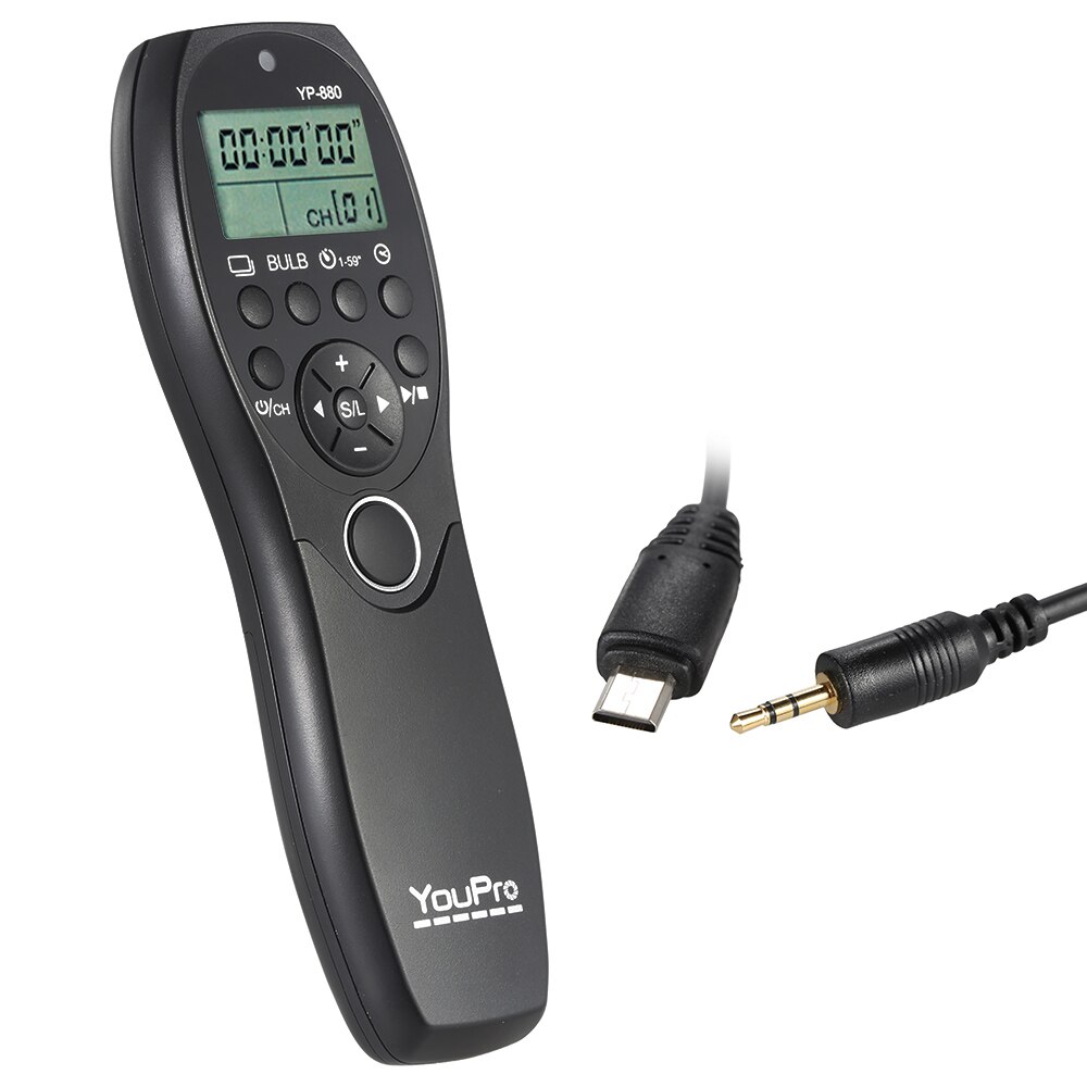 YouPro YP-880 S2 Camera Wired Ontspanknop Timer Afstandsbediening LCD Display voor Sony A58 A7R A7 A7II A7RII A7SII DSLR Camera: Default Title
