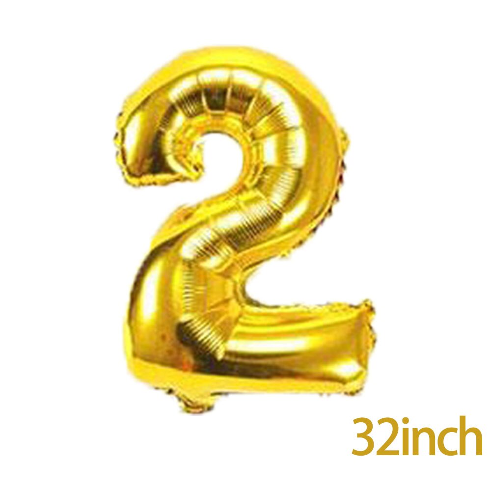Anzahl ballons 32 zoll Baby Dusche Helium Folien ballon Gold Silber Rosa verrotten Blau Ziffer Globos Geburtstag Party Hochzeit ballon