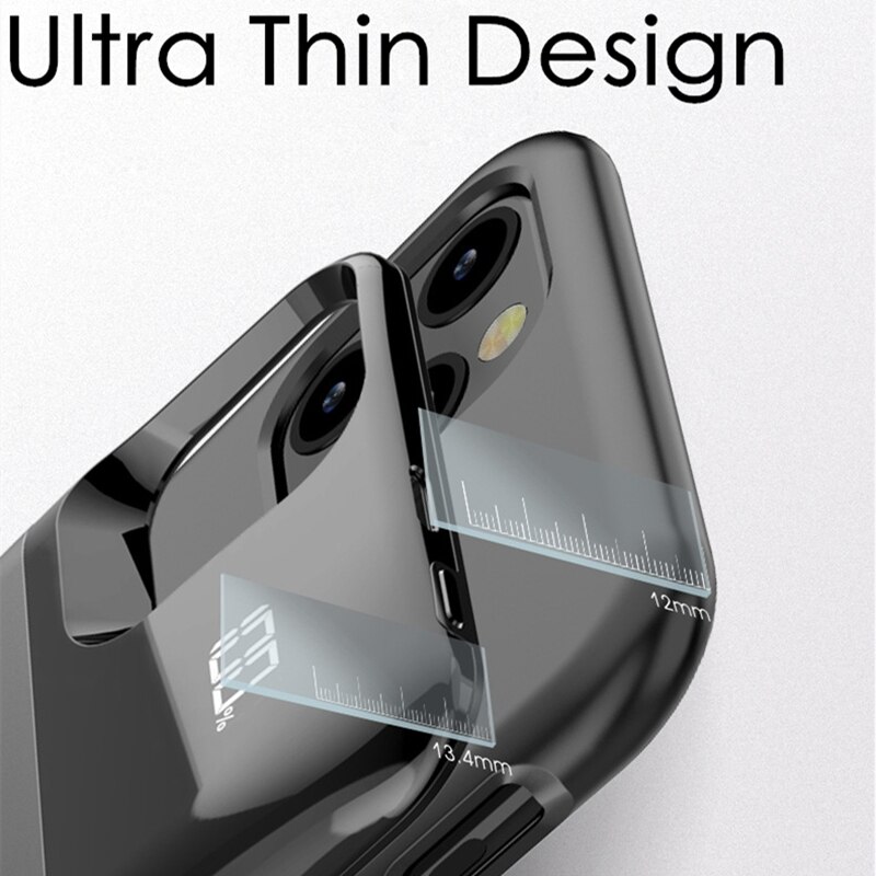 for iPhone 11 11 Pro Battery Charger Case 2 in 1 LED Display Thin Magnetic Wireless Powerbank for iPhone 11 Pro Max Battery Case