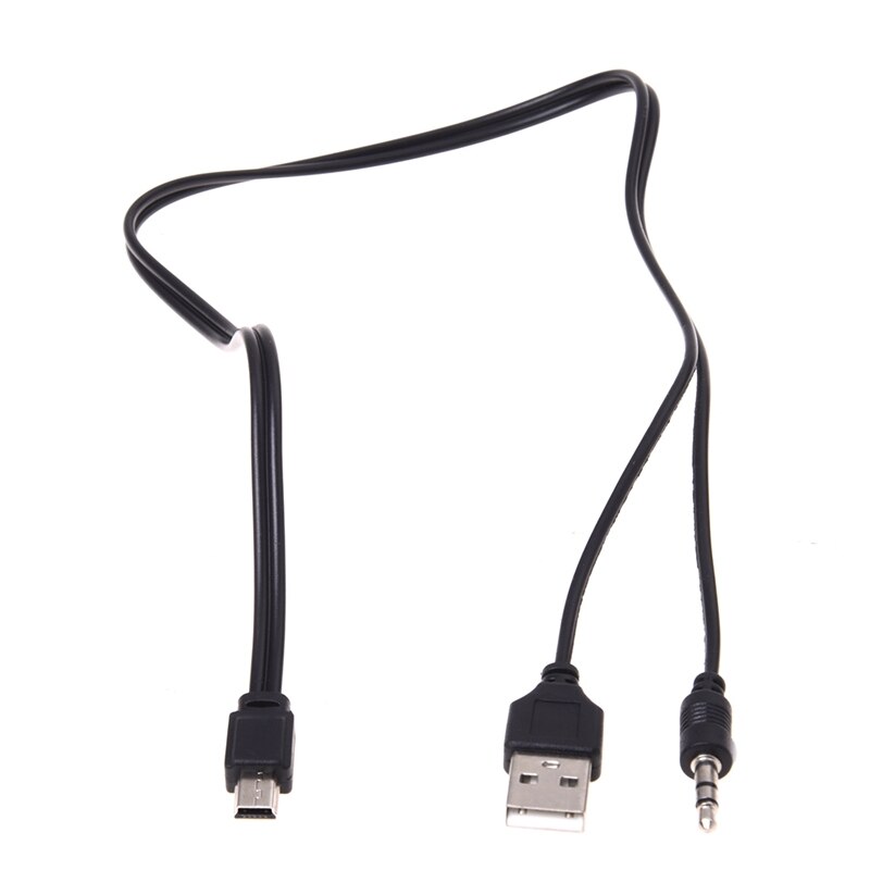 3.5mm aux usb 2.0 mannelijke mini 5 pin usb draagbare luidspreker o-kabel