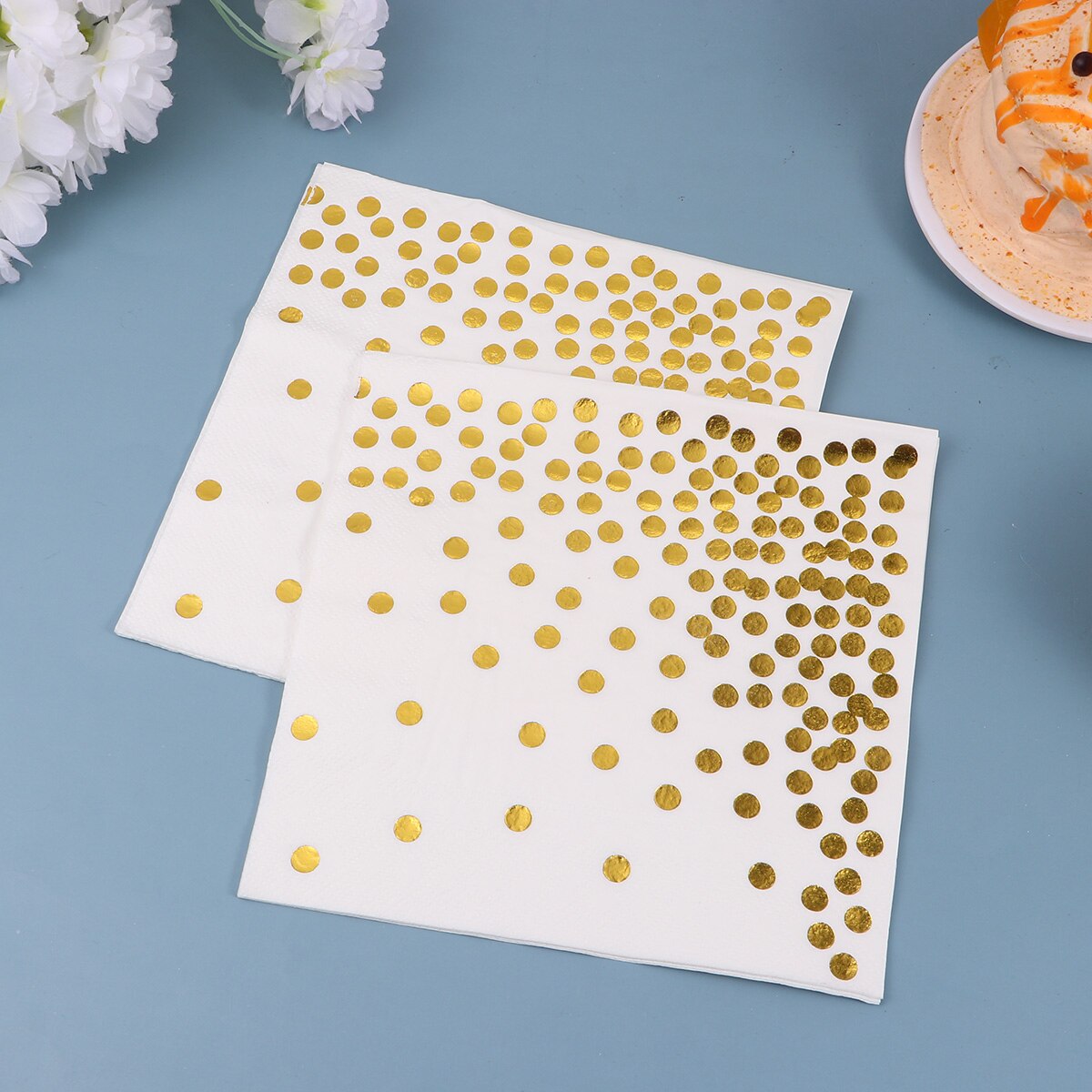 50 pcs Printed Decorative Polka-dot Party Supplies for Restaurant: Golden