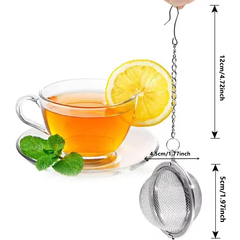 2pc Tea Infuser Extra Fine Mesh Tea Strainers For Loose Tea Stainless Steel Tea Strainer With Extended Chain Hook Spice Kitchen