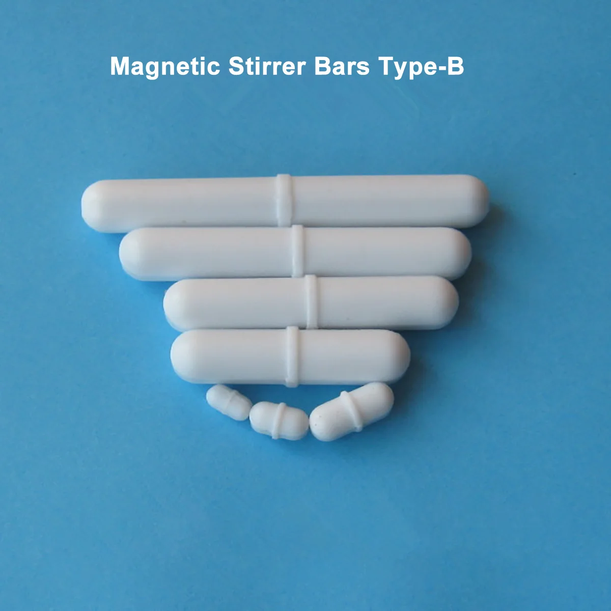 Barras agitadoras magnéticas tipo B, agitador magnético de PTFE, barras mezcladoras para experimentos de laboratorio, longitud de 6mm-100mm, 1/2/5 unidades