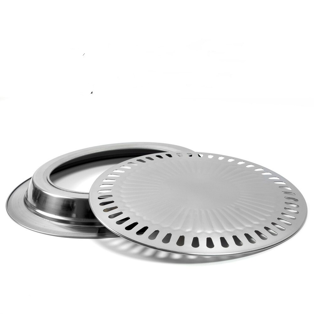 30*30*2.8cm koreansk stil grill bbq panna grill spishäll grill tallrik matlagning panna köksform