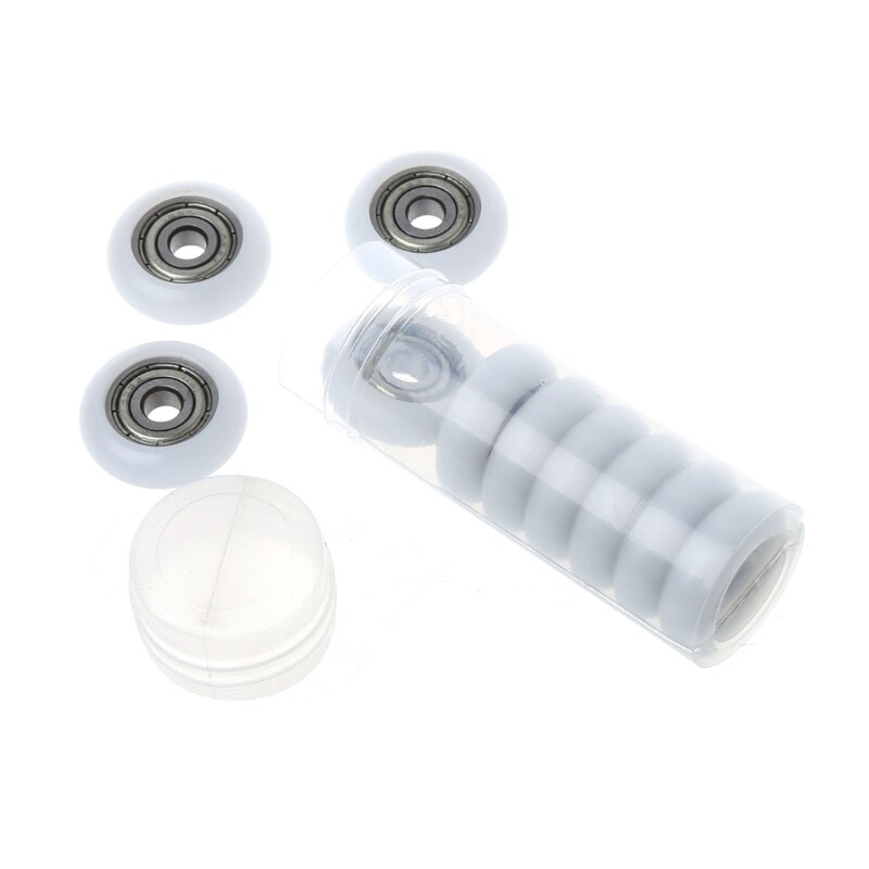 10Pcs/Set 5x23x7.3mm Nylon Plastic Carbon Steel Bearings Pulley Wheels Embedded Groove