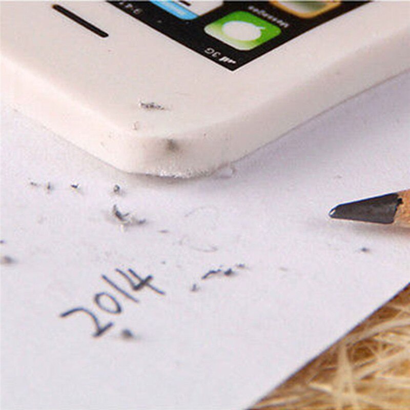 2pcs/lot Big Size iPhone Shaped Rubber Pencil Erasers Students Stationery