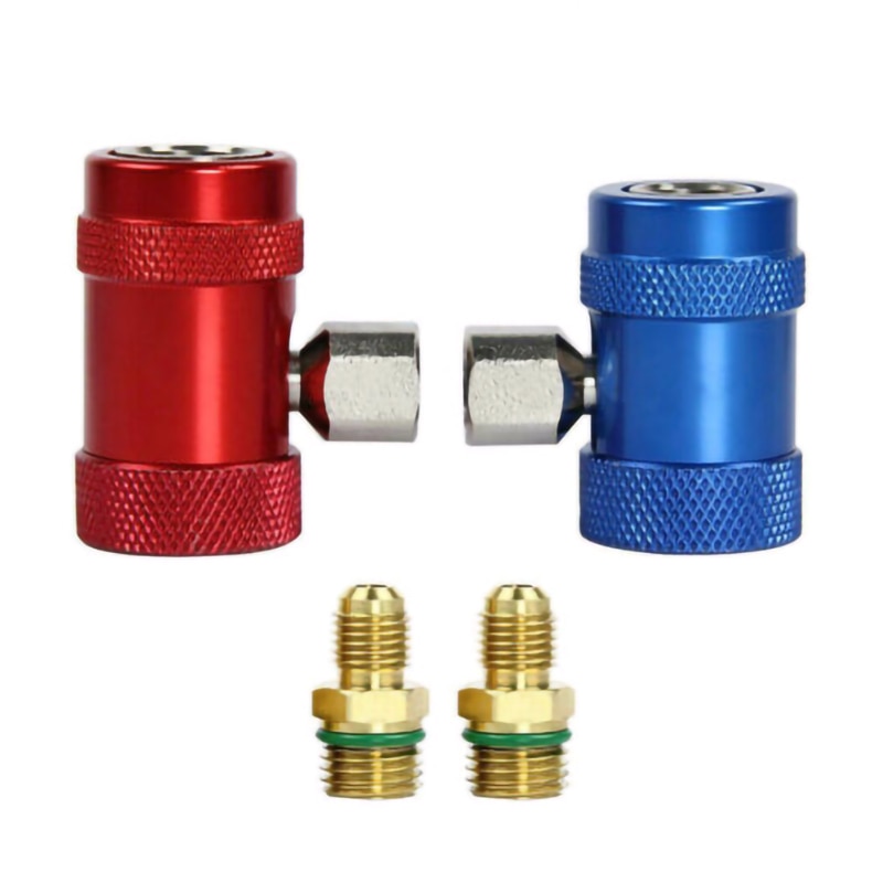 R1234yf refrigerant High Low Quick Coupler Connector Adapter air conditioning fluoride adding Adapters Adjustable Metal Adapters