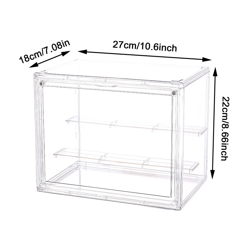 Big Transparent Storage Box Blind Box Showcase Helmet Book Showcase Display Dustproof For jewelry Fingures Organizes Acrylic Box: Red