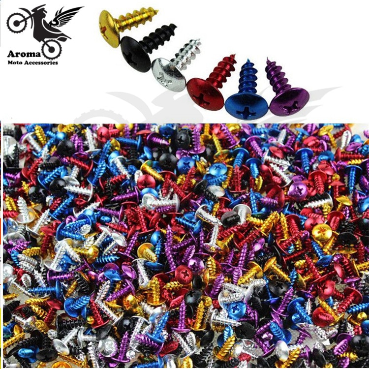 30pcs Modified screws refires motorbike multicolour screws moto Ornamental Mouldings motocross Accessories motorcycle tip screw