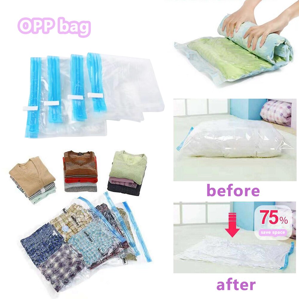 Roll-up Compression Storage Bag Manually Roll Up Seal Bags Space Saving Travel Clothes Storage Organizer Reusable Pack Sacks 3
