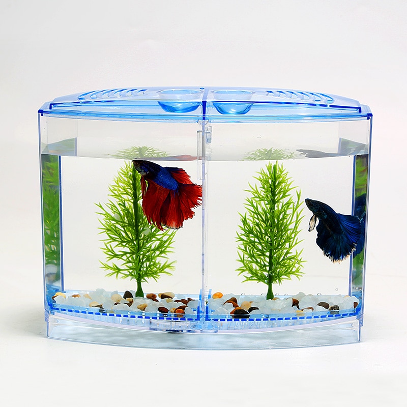 Mini bol à poissons, réservoir Betta d'aquarium en acrylique, incubateur pour Isolation des fritures, écloserie, enclos, poissons Guppy, Reptile, maison de tortues AT005