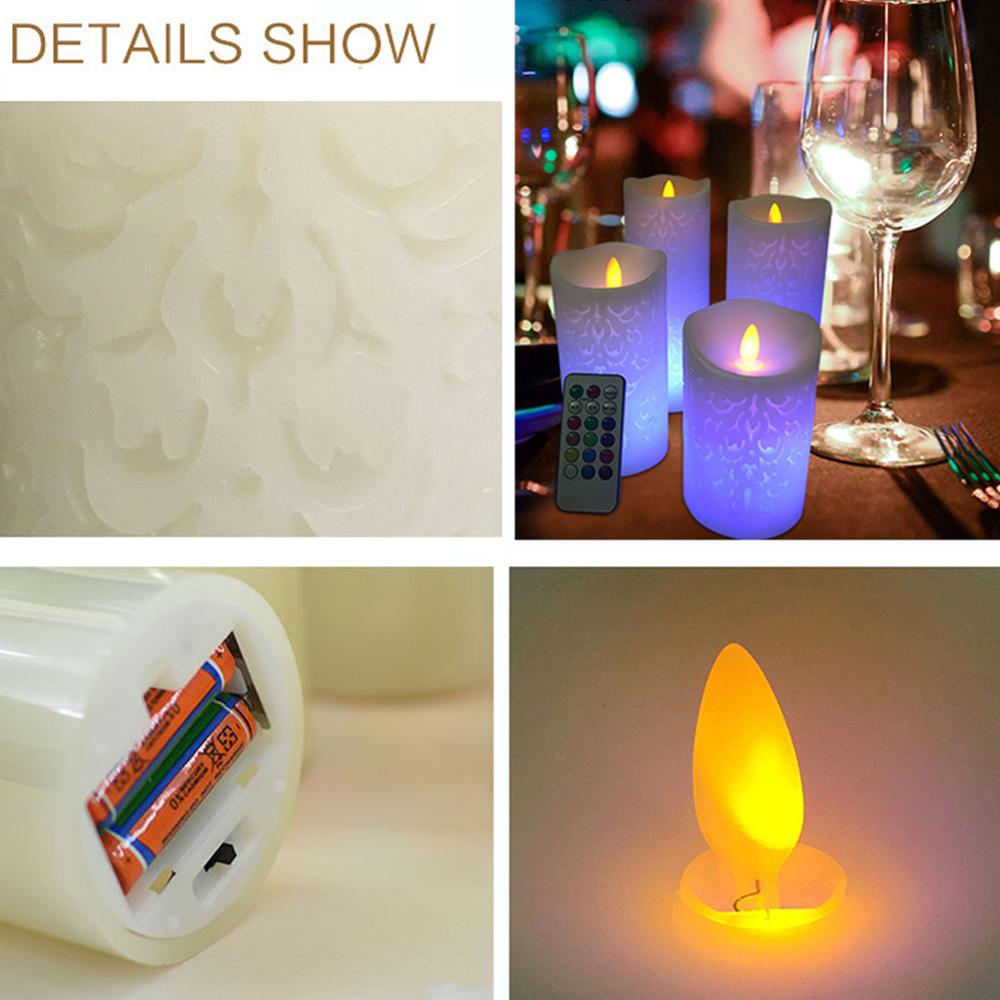 Dancing Flame LED Candle Lights, 1 Pcs RGB Flameless Candles Light Paraffin Wax Candle Light with 18-Key Remote Control