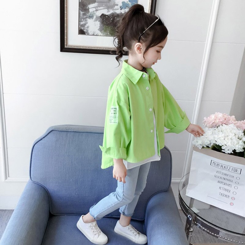 Blusa de manga larga para niña, de Color caramelo Camisa de algodón, Color rosa y verde, para adolescentes, 13, 12, 11, 10, 9, 8, 7, 6, 5 y 4 años