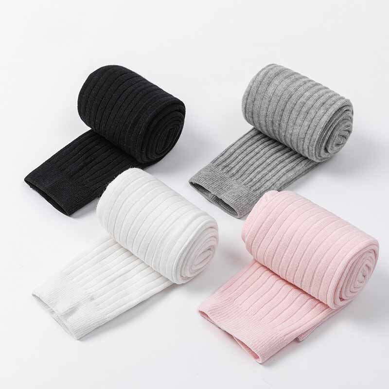 Herfst Dubbele Naald Kinderen Leggings Peuter Meisjes Kleding Gekamd Katoen Geribbelde Kinderen Leggings Zachte Gebreide Broek Voor Meisjes