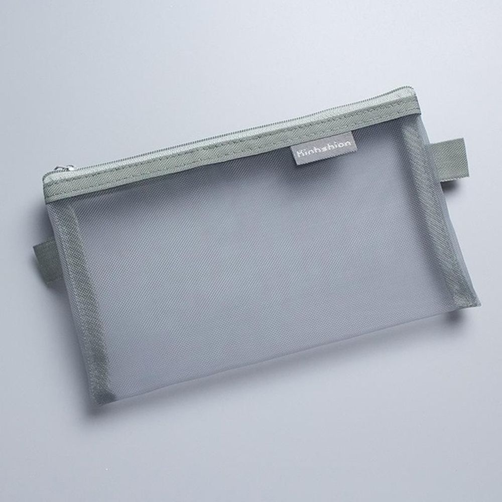Simple Transparent Mesh Pencil Case Office Student Pencil Cases Nylon School Supplies Pen Box For Stationery Geometry Pencil Bag: F