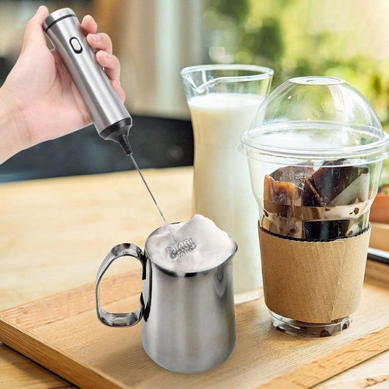 Batidor de doble resorte recargable por Usb, Espumador de leche eléctrico, utensilio manual de acero inoxidable para hacer espuma de leche