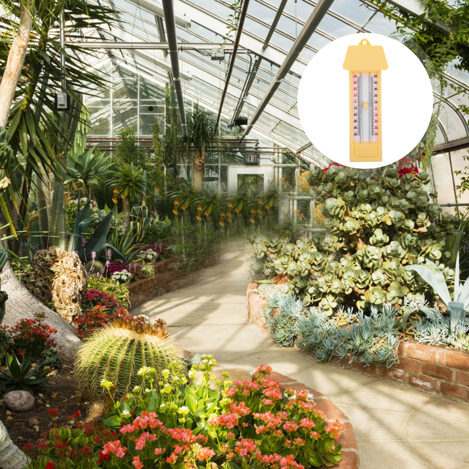 Thermometer Outdoor Indoor Max Min Celsius Fahrenheit Temperature Meter ABS Plastic Wall Hygrometer