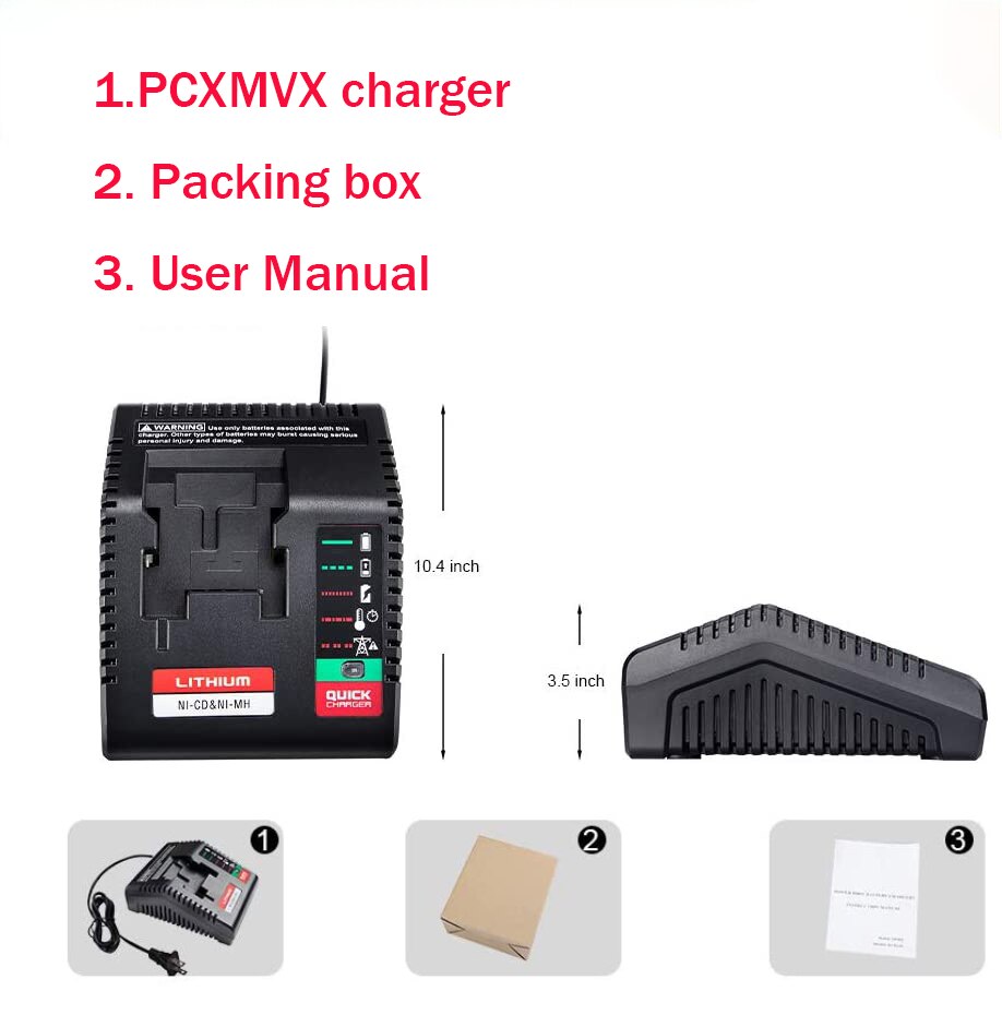 Cargador de batería PCXMVC PCMVC PCLMVC para Cable de portero de 18V, iones de litio y ni-cd y Ni-MH PC18B PC18BL PC18BLEX PC18BLX pc489n