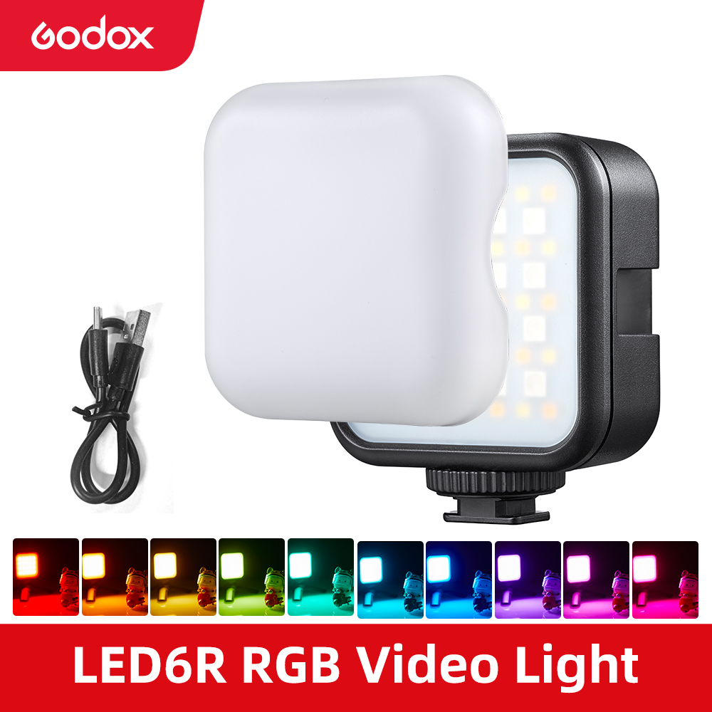 Godox Led 6R Rgb Led Video Camera Licht 13 Fx Effecten 1800Mah Li-Ion Batterij Voor Vlog Video Licht Pk ulanzi VL49 Led Verlichting