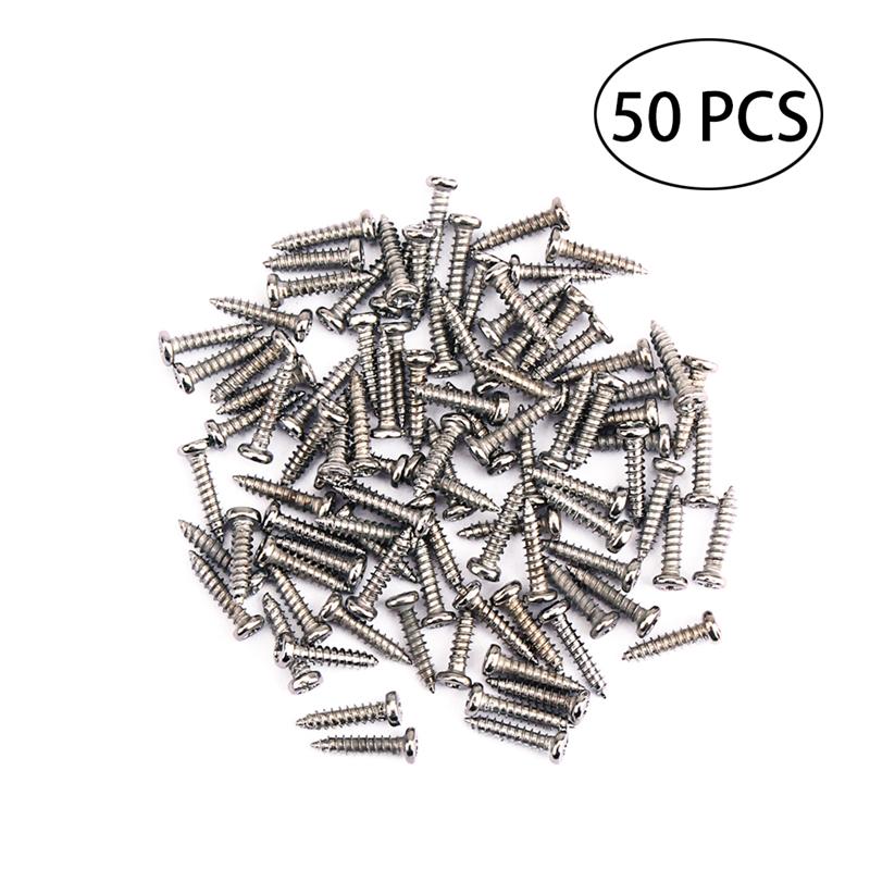 50PCS Tuning Peg Tuning Key Screws Machine Heads Guitar Tuner Mounting Screws for Electric /Acoustic Guitar Bass 11 x 2 mm