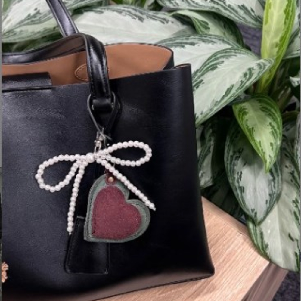 Coreano pérola arco pingente chaveiro para mulheres, moda doce, chaveiro mochila pingente de telefone móvel artesanal, jóias ornamento presentes