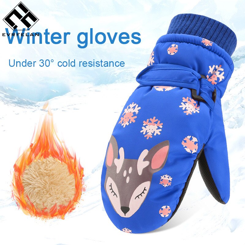 Evrfelan dejlige piger drenge handsker vanter tykkere varme vanter børn hjorte mønster håndopvarmere bomuld handsker & vanter unisex