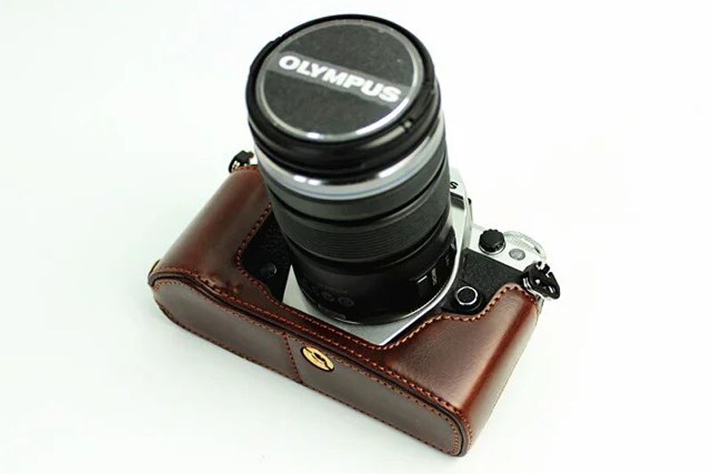 Funda protectora de cuero para cámara Olympus OM-D EM5 II E-M5 Mark II EM5 III E-M5 Mark III: E-M5 II Coffee