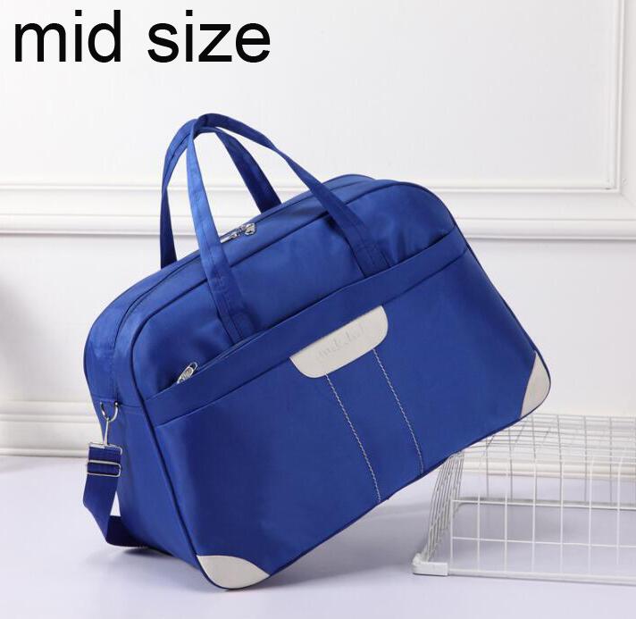 ANAWISHARE Women Travel Bags Men Luggage Travel Duffle Bag Nylon Waterproof Daily Travel Handbag Shoulder Bag Bolso Deporte: mid blue